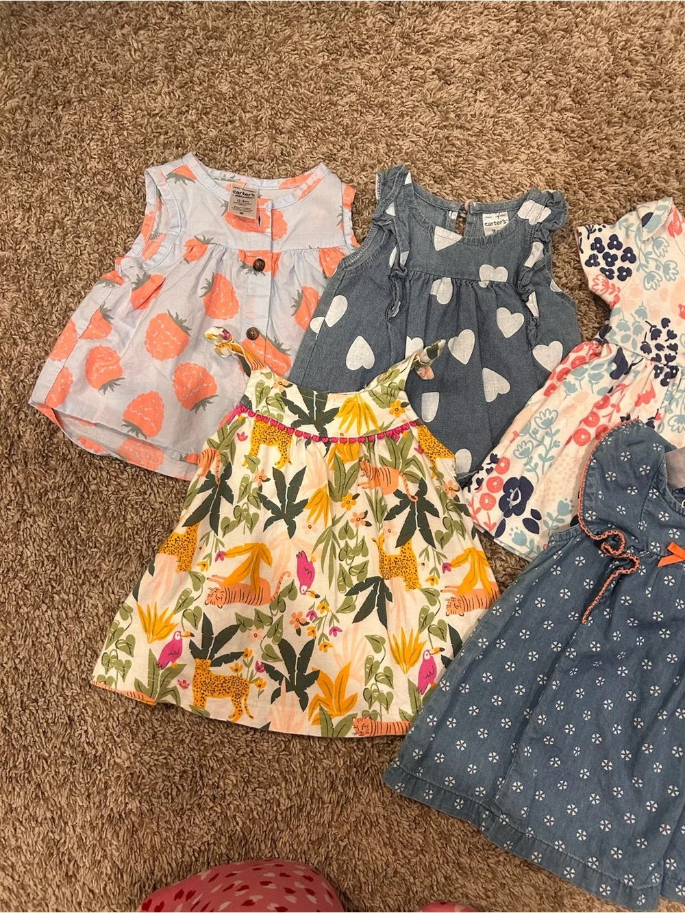 Girls Mixed Dress and Top Bundle 0-3 month girls clothing lot of 7